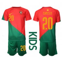 Fotbalové Dres Portugalsko Joao Cancelo #20 Dětské Domácí MS 2022 Krátký Rukáv (+ trenýrky)